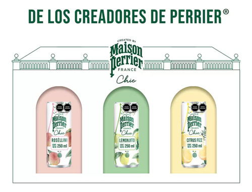 Perrier Chic Bebida Carbonatada De Sabores 24 Pzs De 250 Ml