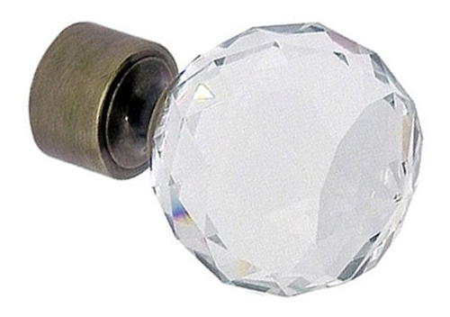 Ponteira Bola Cristal Para Varão De Cortina Vettra 19mm Cor Ouro Velho