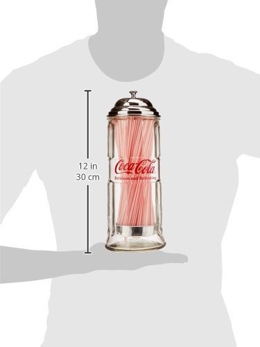 Dispensador De Pajitas De Vidrio Tablecraft Para Coca-cola C