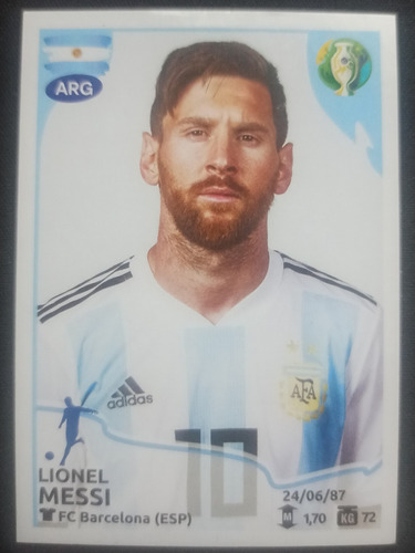 Lámina Panini Original Lionel Messi Copa América Brasil 2019