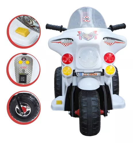 Mini Moto Eletrica Infantil Policia 6V 18W Importada