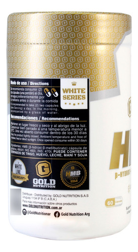 Gold Nutrition Hmb Recuperacion Muscular Suplemento 60c 3c