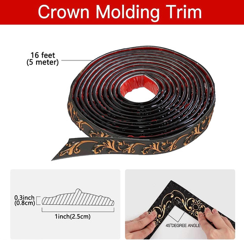 Moldura De Pared Flexible Autoadhesiva, Pegar Y Listo M...