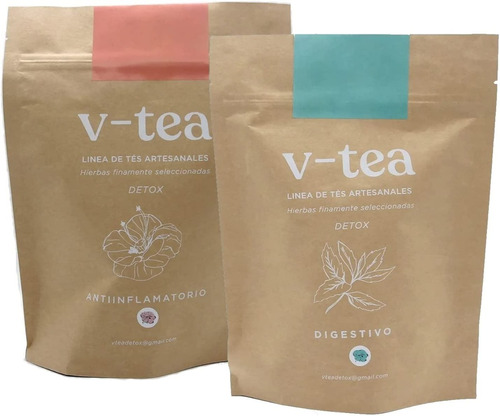 2pack Té Orgánico Artesanal V-tea Mix Pack