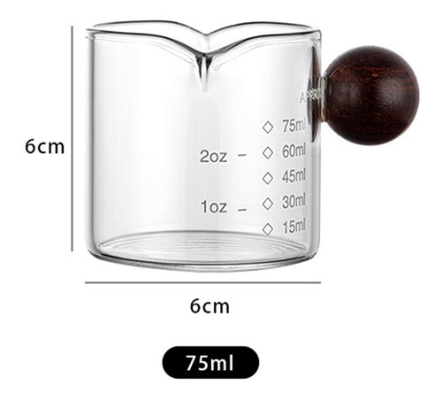 Taza Medidora De Vidrio Con Mango De Madera, Jarra De Café