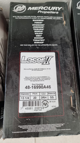 Imagen 4 de 10 de Helice Aluminio O Inoxidable Para Motor Mercury 75, 90, 115