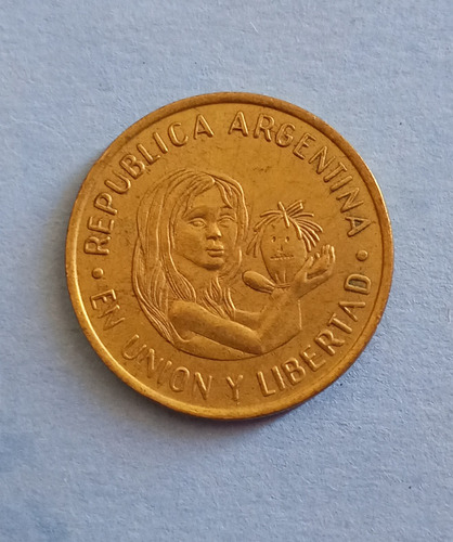 Moneda De Argentina Conmemorativa 50 Centavos Unicef (Usado)