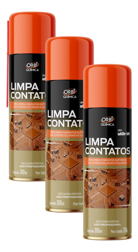 Kit 3 Orbi Limpa Contatos Elétricos E Eletrônicos 300ml