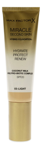 Base De Maquillaje Miracle Second Skin Spf 20  03 Light De