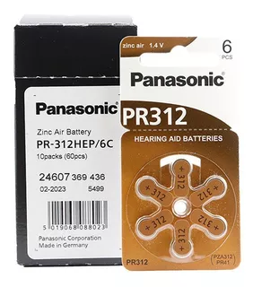 Pilas Audífonos Panasonic Pr312 Caja X 60