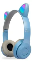 Comprar Auricular Inalambrico Orejas De Gato Bluetooth Manos Libres Color Celeste Color de la luz Azul