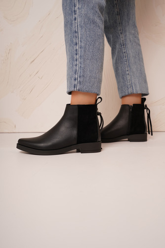 Botas Mujer Cuero 100% Taco Bajo Flecos Botinetas Chicago