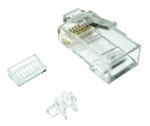 Kit Conector Plug  Rj45 Cat6 Com Guia Com 20 Unidades