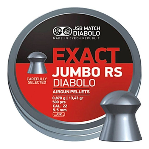 Balines Jsb Exact Jumbo Rs 5,52mm 13,43gr Lata X 500u 4736