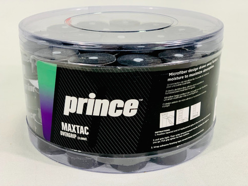 Overgrip Prince Maxtac Liso Tenis Padel Jarra X60 Color Negro