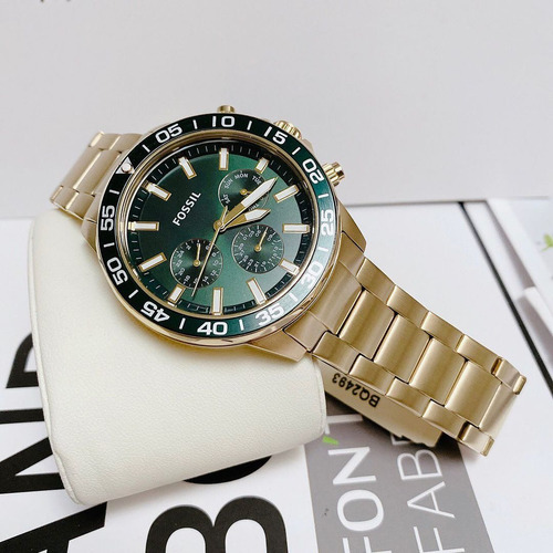 Reloj Fossil Para Caballero Bq2493.color De La Correa:dorado Dorado