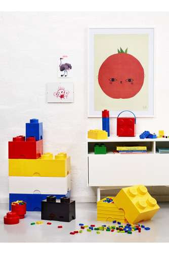 Room Copenhagen Lego Box Solución De Almacenamiento Apilable, Ladrillo 8, Amarillo Frío