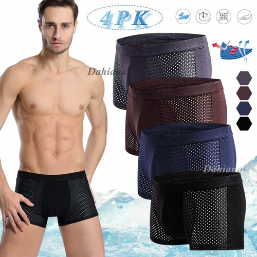 Boxer Corto Transpirable De Secado Rápido Hombre Pack 4