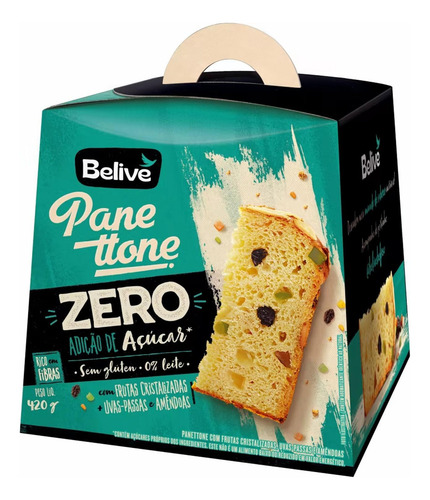 Kit Panetone Belive Zero Açúcar 420g (2 Frutas 1 Chocolate)