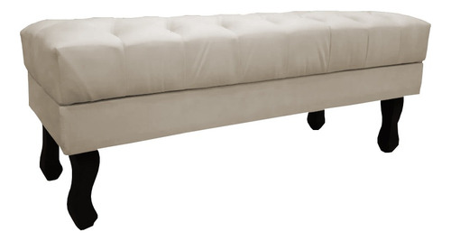 Puff Recamier Baú Luis Xv 1,20m Suede Bege
