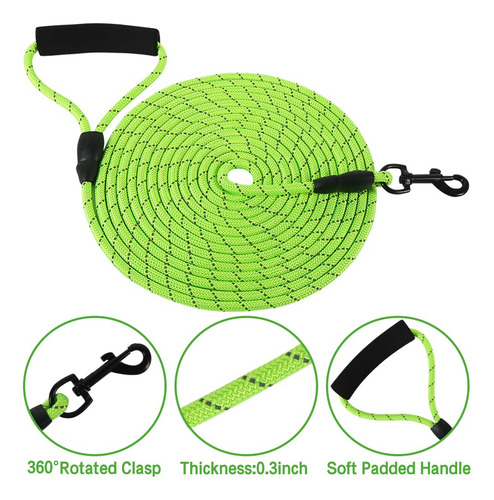 Correa Para Perro Vivifying Floating Long De 6 M, Color Verd