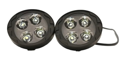Imagen 3 de 8 de Juego X2 Faro Auxiliar Luz Blanca 12v 4 Led Lupa 12w 3000lum