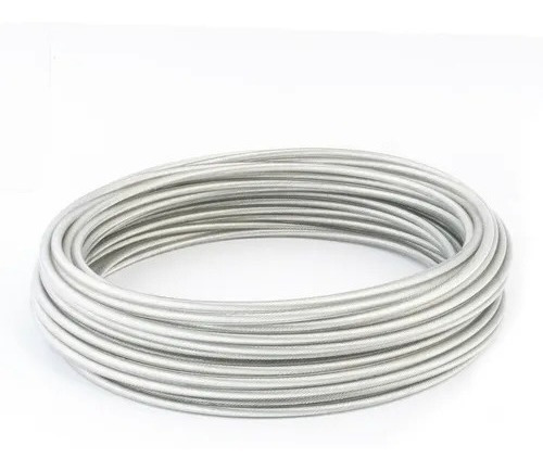 Cable Acero Recubierto Pvc 4mm 1x7 Rollo 60mts Tender Ropa