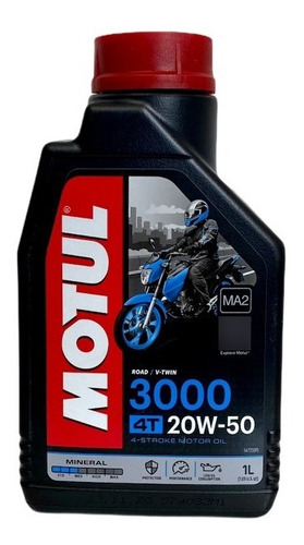 Aceite Moto 4t Mineral 20w50 Motul 3000 Original