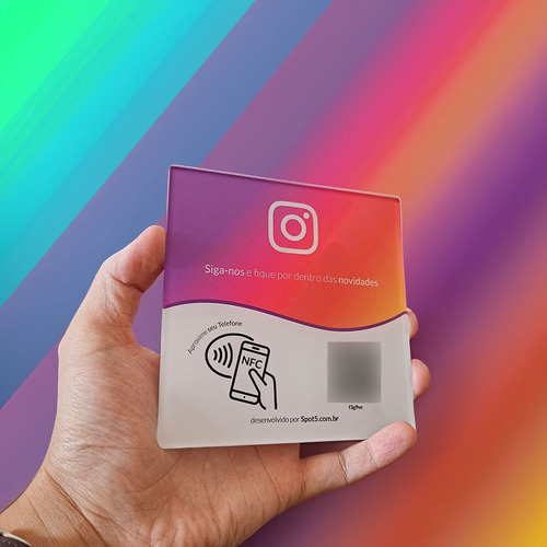 Placa Avaliação Seguidores No Ig - Qr Code + Nfc
