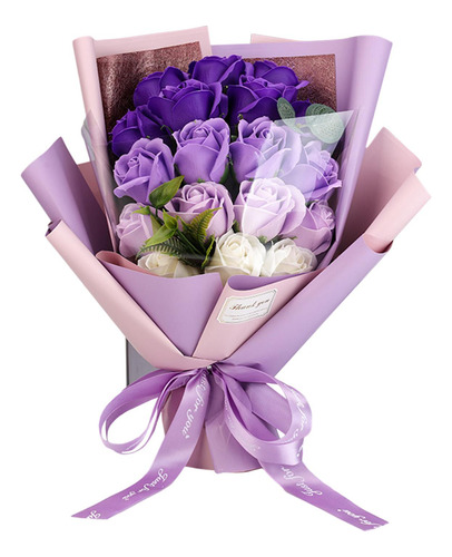 Jabón Rosa Flor Regalos Ramo De Flores Para Púrpura
