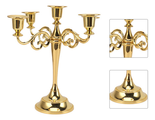 Candelabro De Hierro Con 5 Brazos, Diseño Retro Decorativo