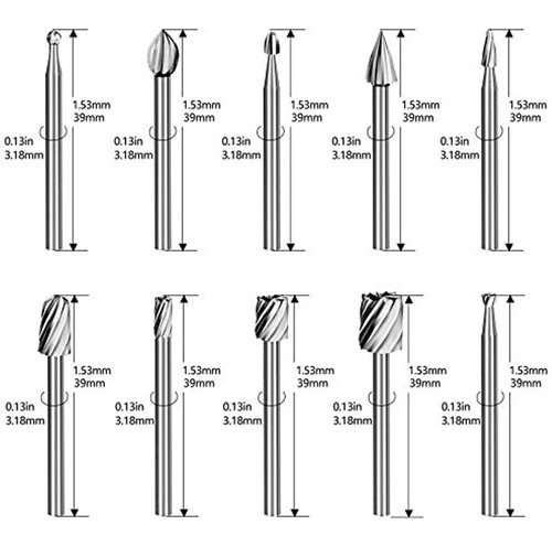 Spta 10pc Router Hss Carburo Grabado Bits Y 10 Unids Enrutad