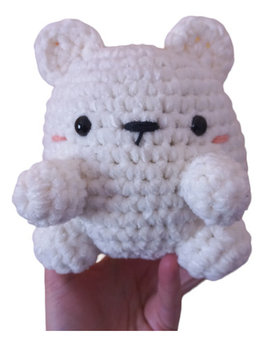 Muñeco Amigurumi Oso Tejido De Chenille Mide 13 Cm De Alto