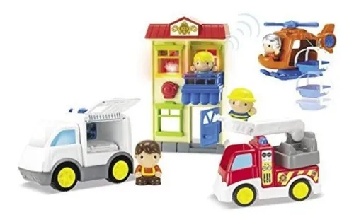 Casa City Her Ambulance Helicóptero y camión de bomberos