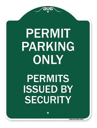 Signmission Designer Series Sign  Permit Parking Only, Permi