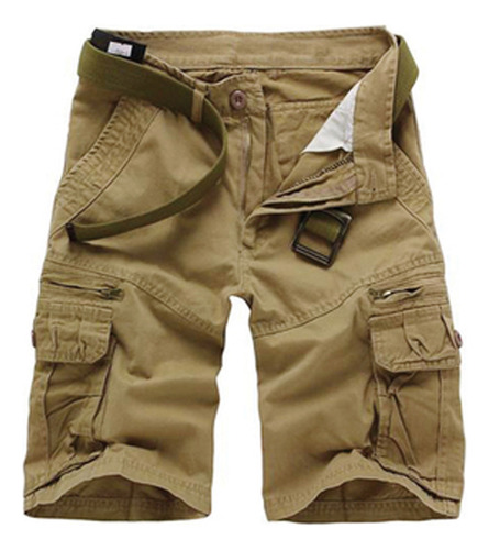 Pantalones Cortos Tipo Cargo De Algodón Para Hombre, Color V