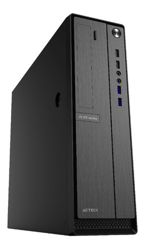 Gabinete Acteck Lubeck Slim M-atx M-itx Usb 3.0 Fuente 500w Color Negro