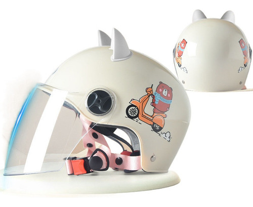 Casco De Moto Para Niños, Medio Casco, Bonito Casco