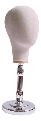 Soporte Para Cabeza De Peluca, Modelo De Base Beige W Argent