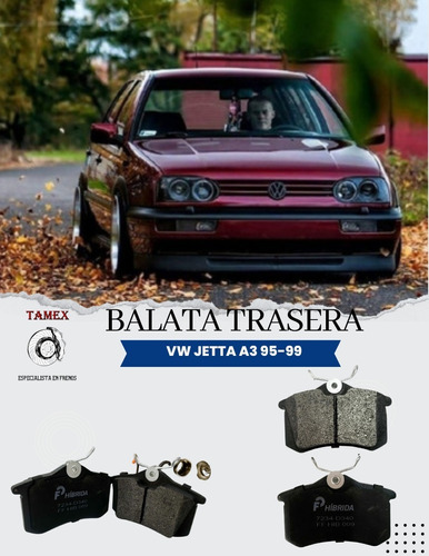 Balata Trasera Vw Jetta A3 Vr6 1995