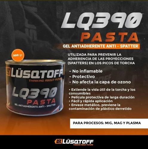 Imagen 5 de 10 de Pasta Gel Antiadherente Lusqtoff Para Soldadura 500grs Lata