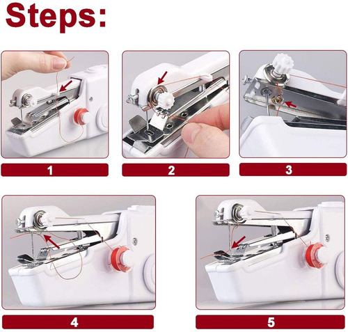 Imagen 7 de 10 de Maquina De Coser Mini Compacta Portatil Manual A Pilas Atrix
