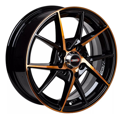 Llantas Aro 14x5.5 4x100 4x114.3 Et35 Rgw Black Machine Face