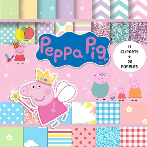 Kit Peppa Pig Cliparts Imágenes Png Y Papeles Digitales
