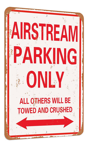 Tchpax Airstream Parking Only Vintage Look Funny Mental Tin 
