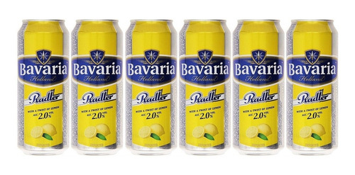 Imagen 1 de 7 de Cerveza Lata Bavaria Radler Lemon X500cc X6 Unidades