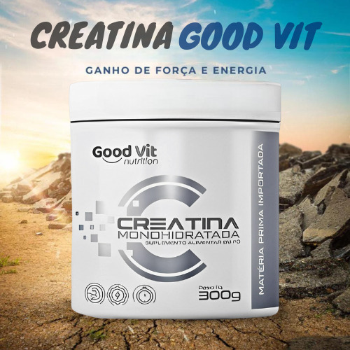 Aumento De Força Creatina Monohidratada Goodvit G+ Pote 300g Sabor Sem sabor