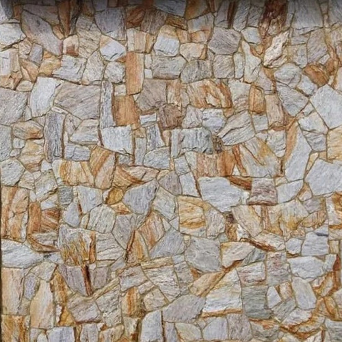 Pedra Madeira Irregular Revestimento Parede Ipatinga Amarelo Natural