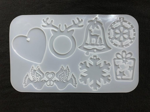 Molde De Silicona Figuras Variadas Navidad Para Resina Epoxi