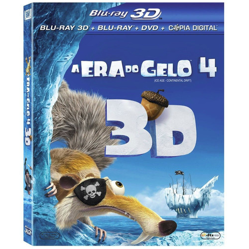 A Era Do Gelo 4 - 3d + 2d + Dvd - Box Blu-ray Novo E Lacrado